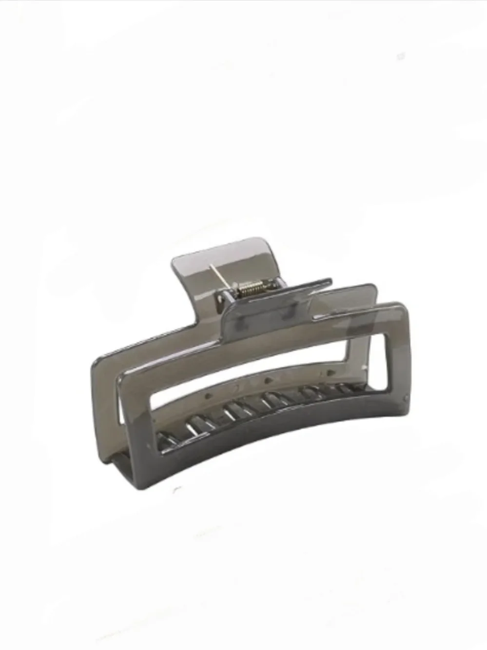 Extra Large Rectangular Hair Claw Clip in Translucent Gray BNIB